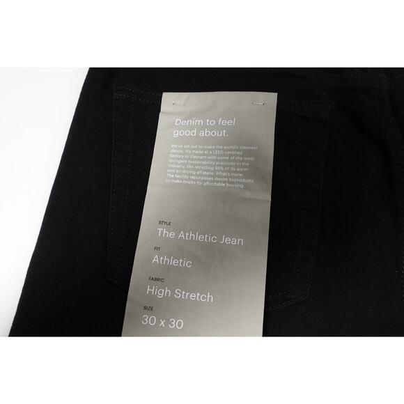 New Everlane Uniform Men’s 30x30 Athletic Stretch Organic Jeans Black 2072-O - Picture 7 of 9